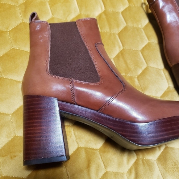Pons Quintana Nepal Legno Brown leather platform ankle boots. Size 6. NWT - Picture 6 of 15